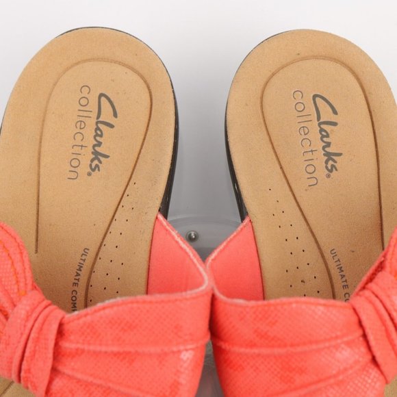 Clarks | Shoes | Clarks Womens Laurieann Rae Sandal Slide Size 75 W Coral Pink Thong Comfy Shoe 